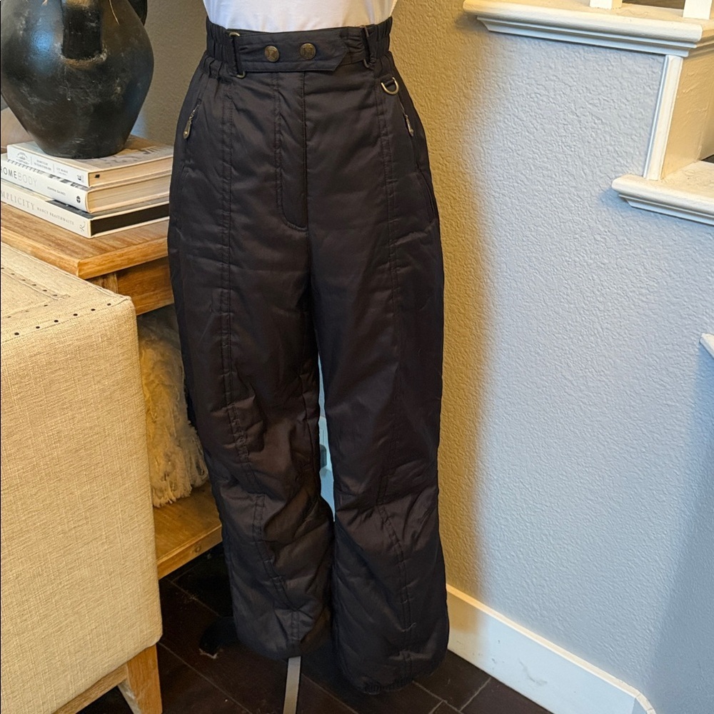 FERA International Vintage Black Lined Stretch Waist Ski Snow Pants Size 10R